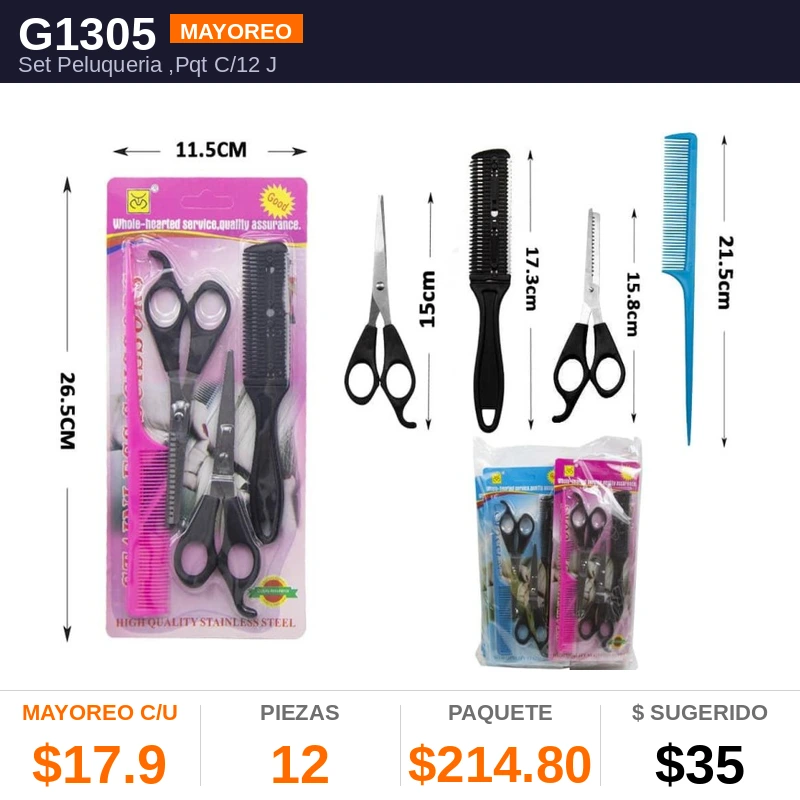 Set Peluqueria - Pack x12
