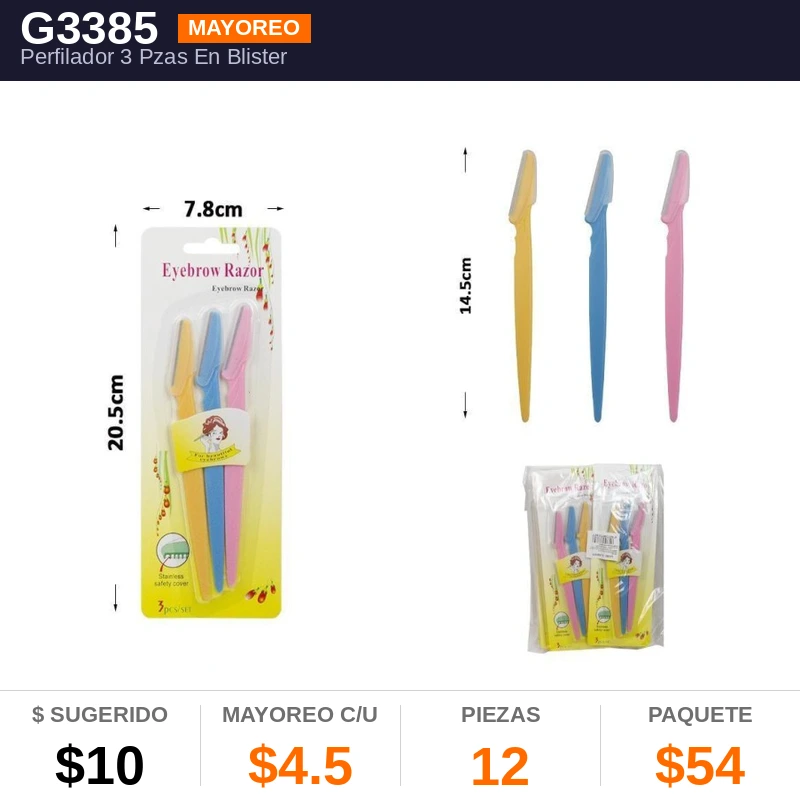 Perfilador 3 Pzas En Blister - Pack x12