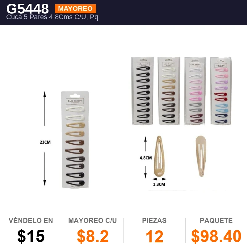 Cuca 5 Pares 4.8Cms - Pack x12