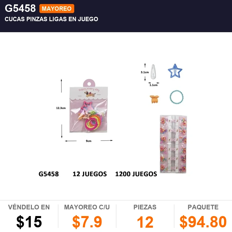 Cucas Pinzas Ligas En Juego - Pack x12