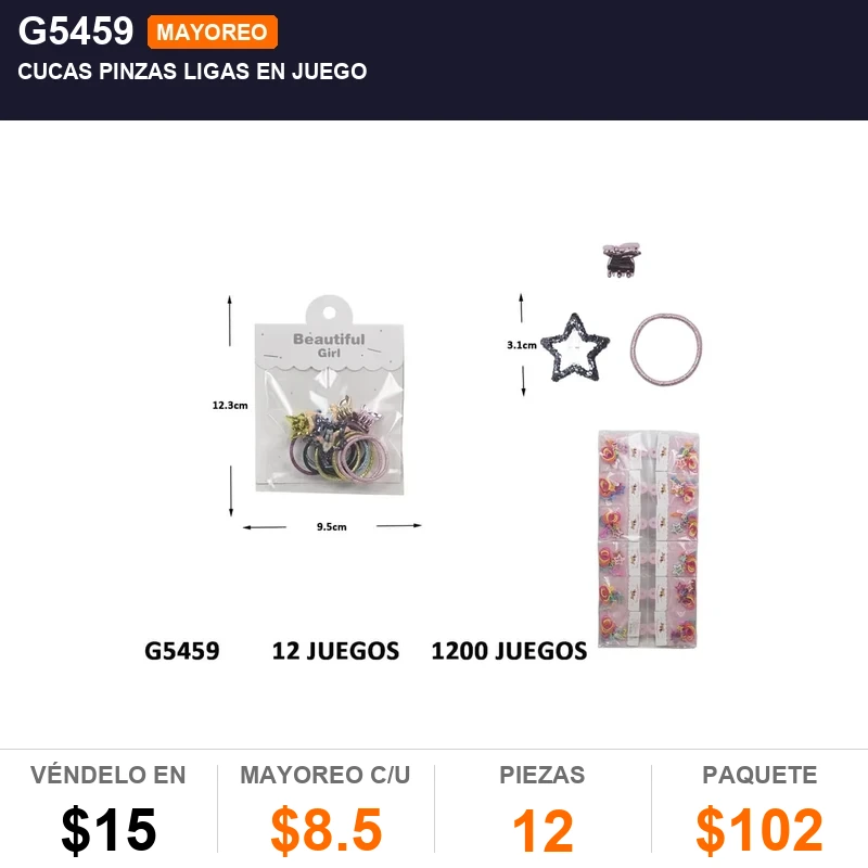 Cucas Pinzas Ligas En Juego - Pack x12