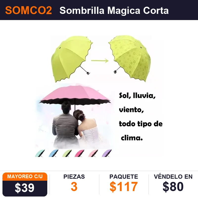 Sombrilla Magica Corta - Pack x3