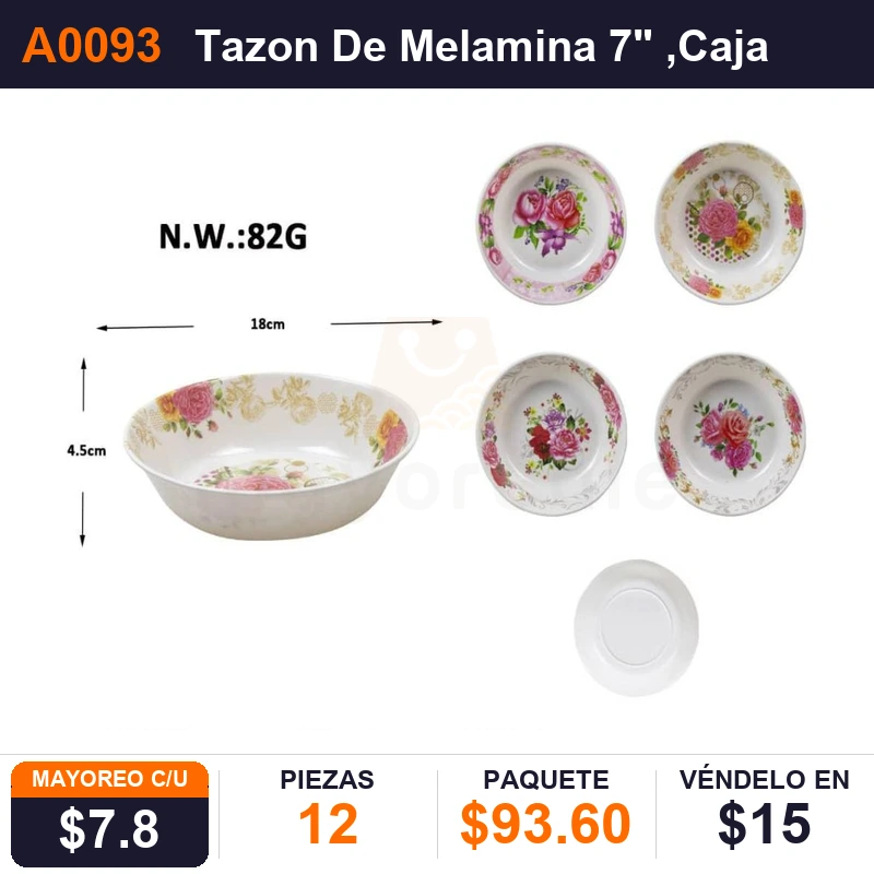 Tazon De Melamina 7" - Pack x12