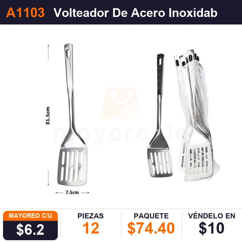 Volteador De Acero Inoxidable - Pack x12