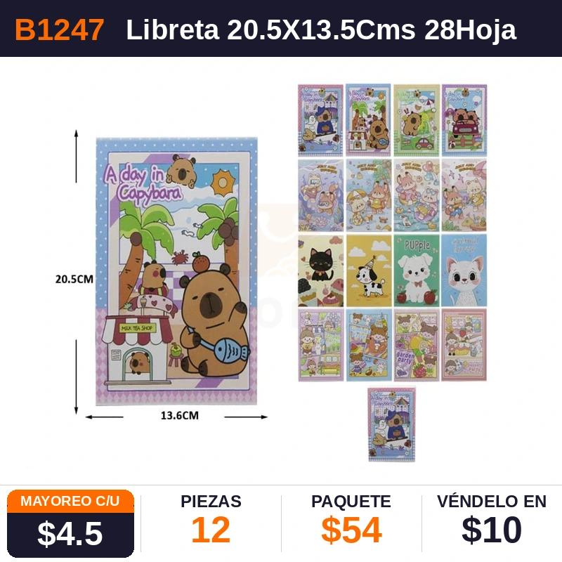 Libreta 20.5X13.5Cms 28Hojas - Pack x12