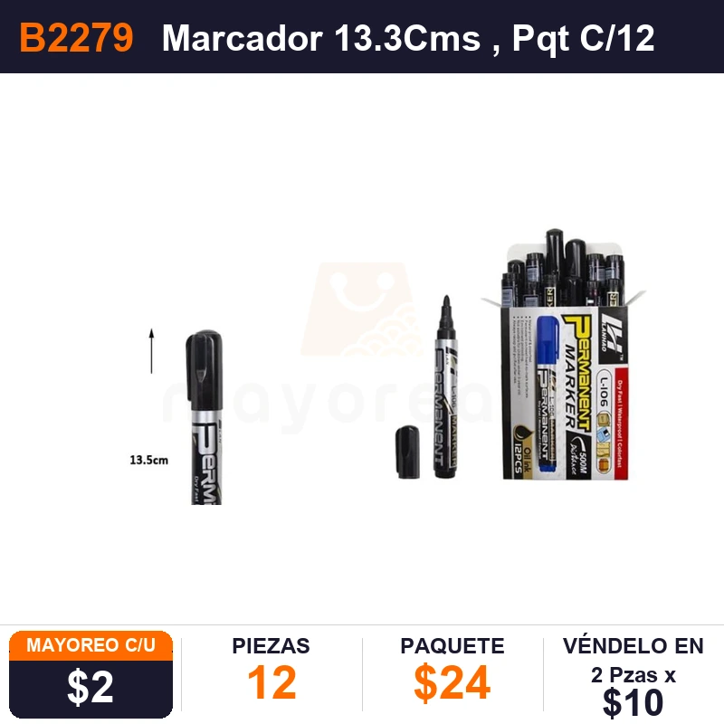 Marcador 13.3Cms - Pack x12