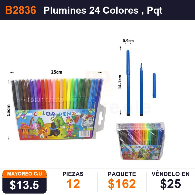 Plumines 24 Colores - Pack x12