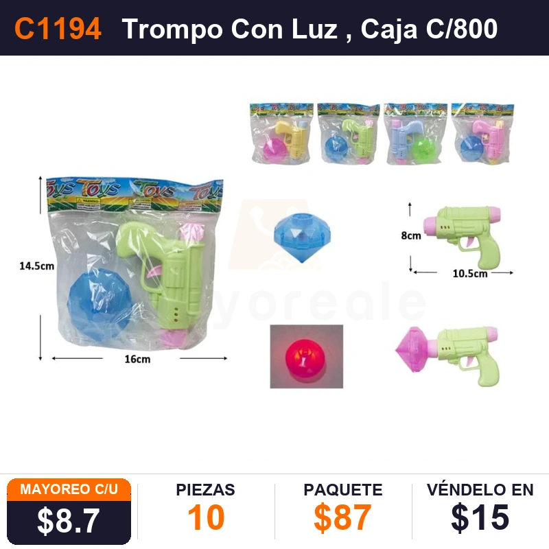 Trompo Con Luz - Pack x10