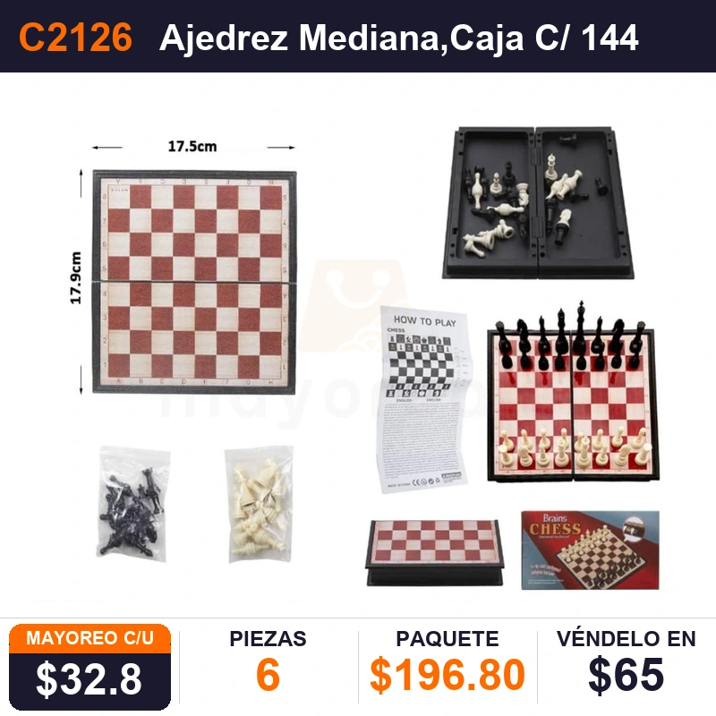 Ajedrez Mediana - Pack x6