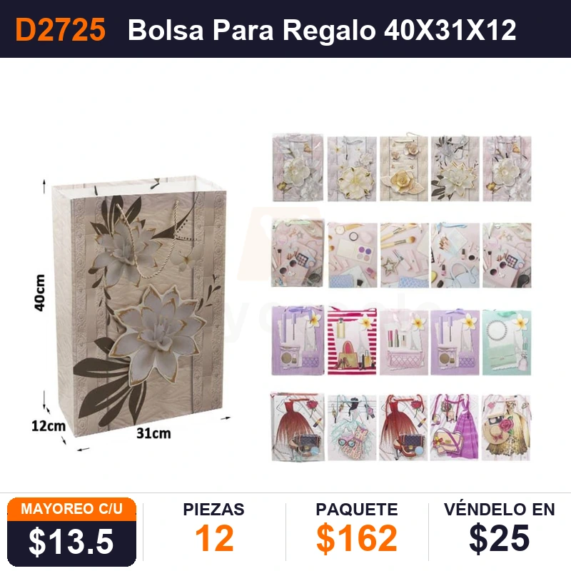 Bolsa Para Regalo 40X31X12Cms - Pack x12