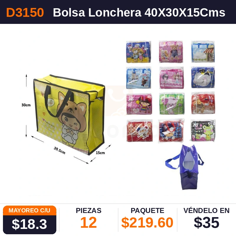 Bolsa Lonchera 40X30X15 Cms - Pack x12