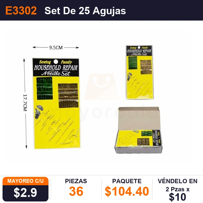 Set De 25 Agujas - Pack x36
