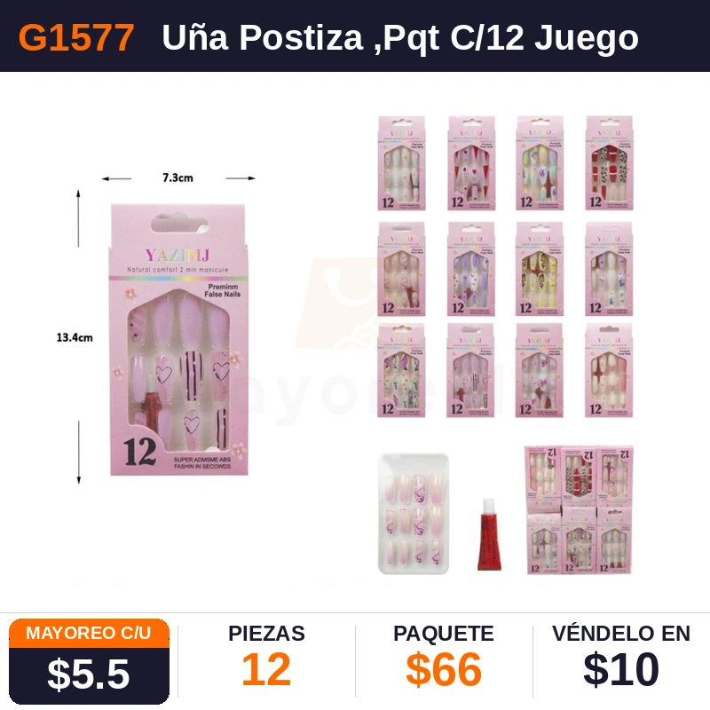 Uña Postiza - Pack x12