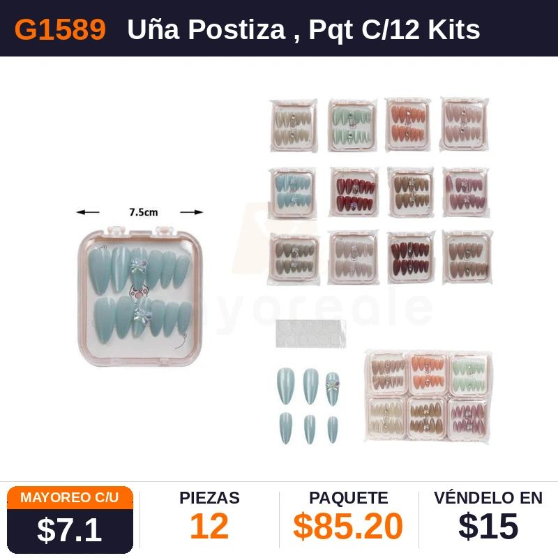 Uña Postiza - Pack x12