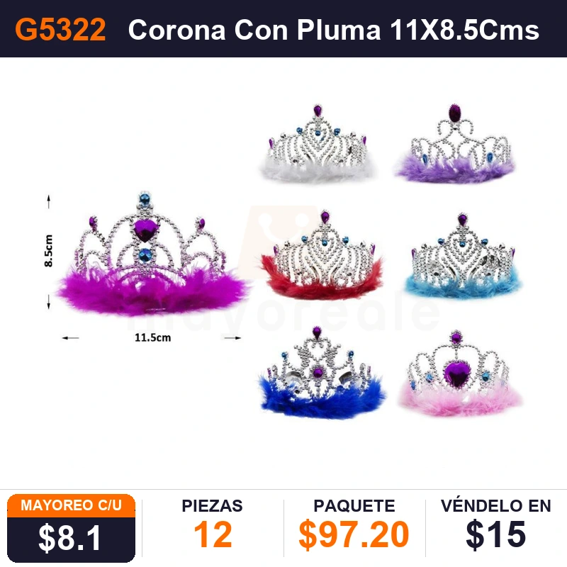 Corona Con Pluma 11X8.5Cms - Pack x12