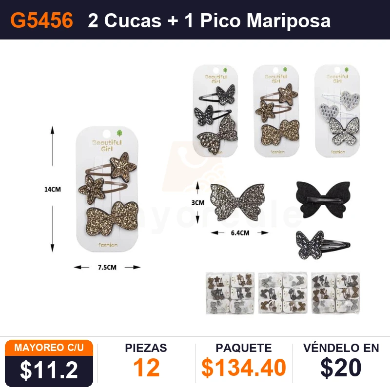 2 Cucas + 1 Pico Mariposa En Carton - Pack x12
