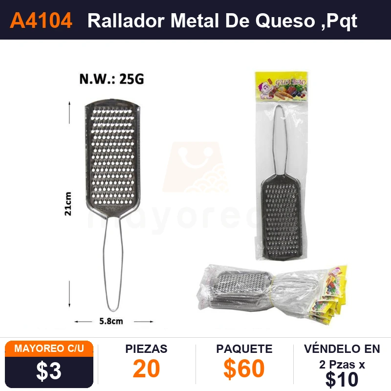 Rallador Metal De Queso - Pack x20