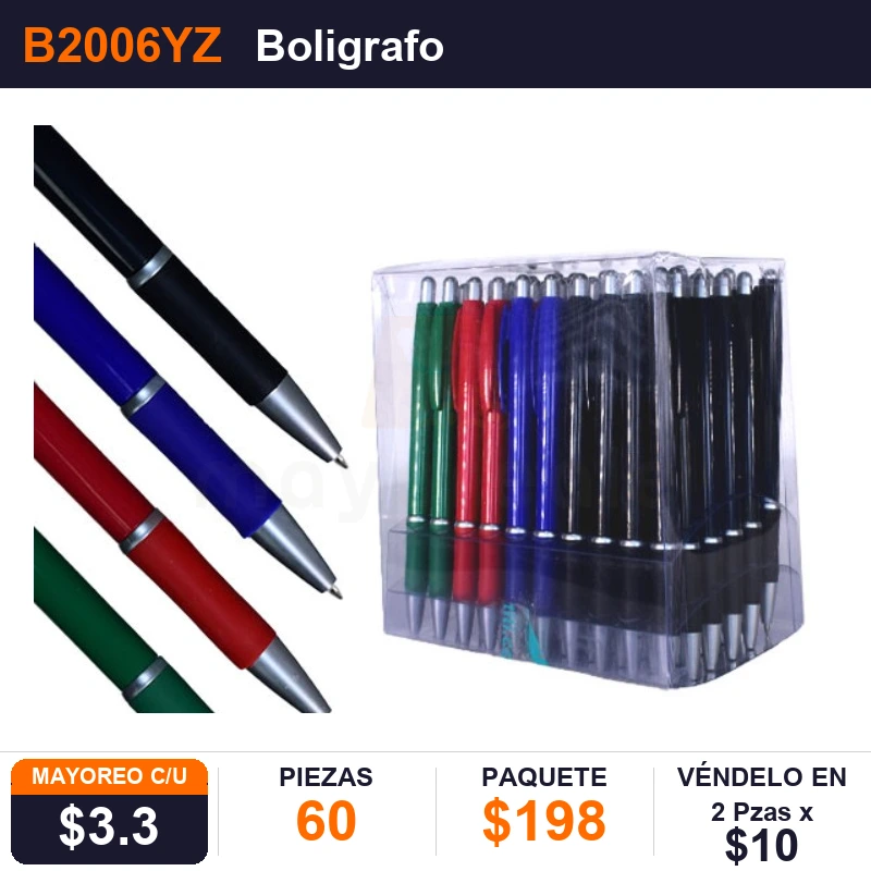 Boligrafo Retráctil - Pack x60