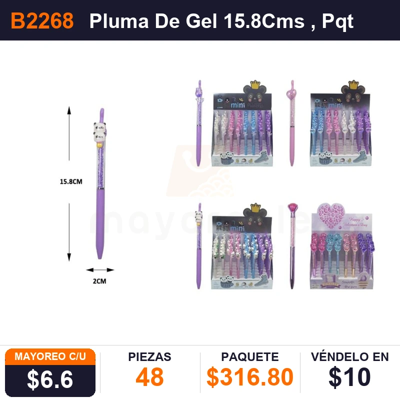 Pluma De Gel 15.8Cms - Pack x48