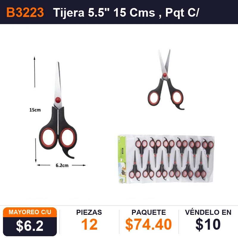 Tijera 5.5" 15 Cms - Pack x12
