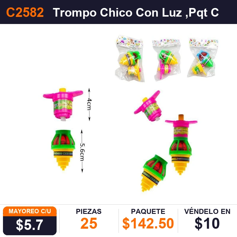 Trompo Chico Con Luz - Pack x25