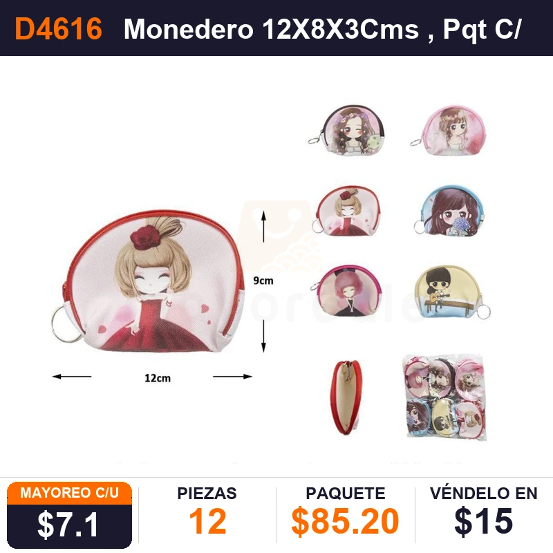 Monedero 12X8X3Cms - Pack x12