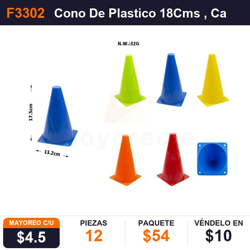 Cono De Plastico 18Cms - Pack x12