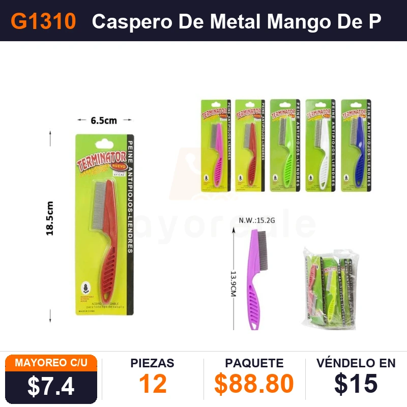 Caspero De Metal Mango De Plastico - Pack x12