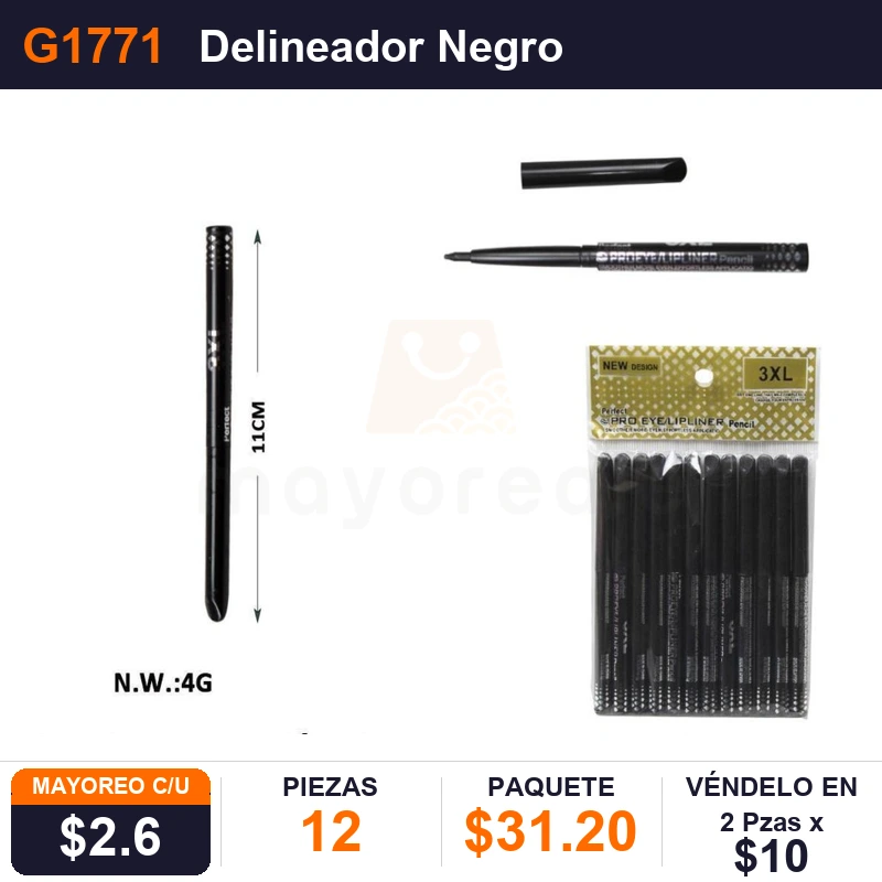 Delineador Negro- Pack x12