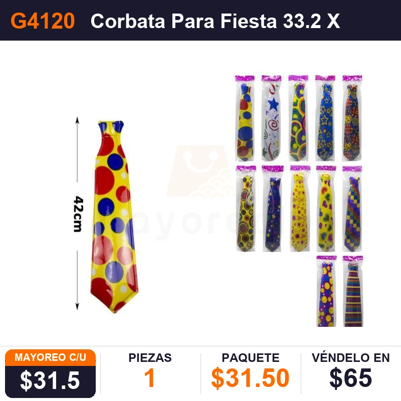 Corbata Para Fiesta 33.2 X 10.5 Cms - Pack x1