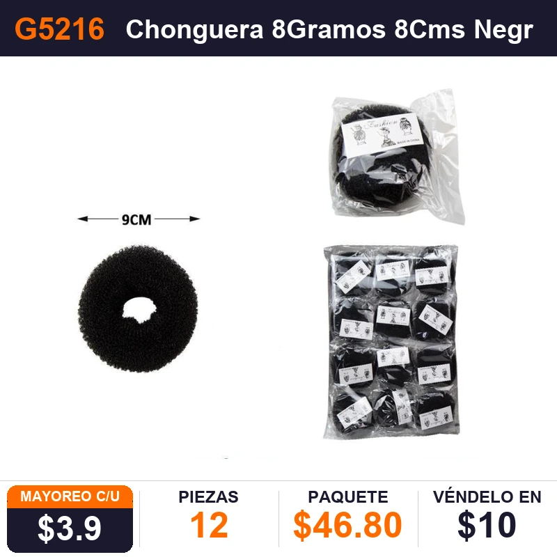 Chonguera 8Gramos 8Cms Negro - Pack x12