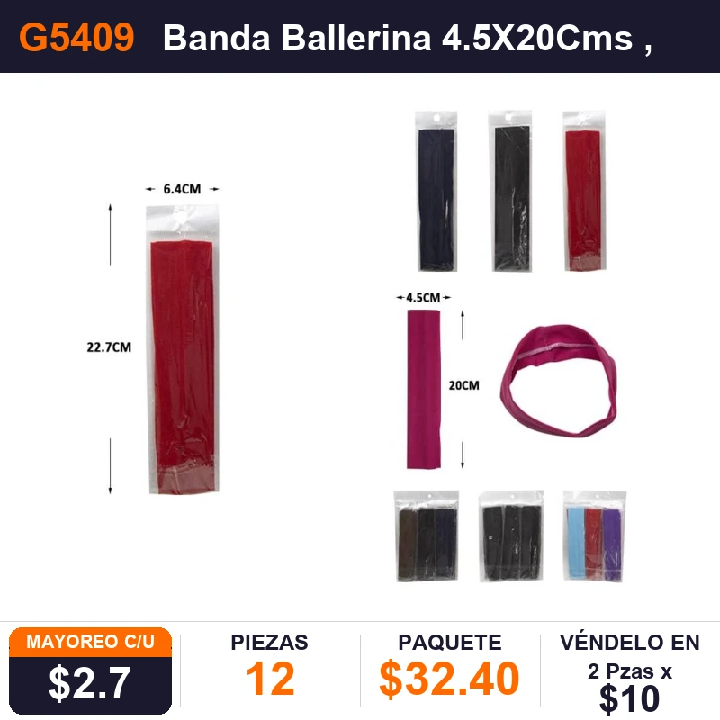 Banda Ballerina 4.5X20Cms - Pack x12