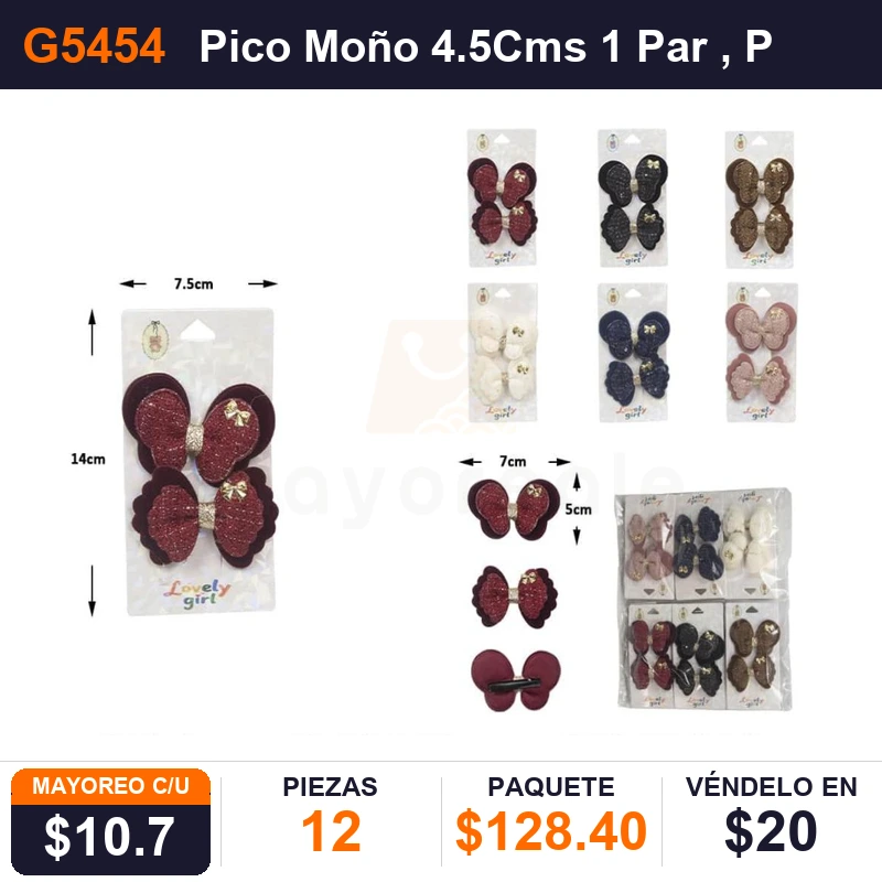 Pico Moño 4.5Cms 1 Par - Pack x12