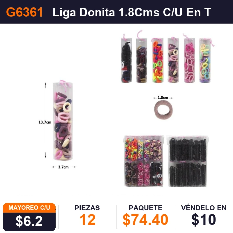 Liga Donita 1.8Cms C/U En Tubo Pvc - Pack x12
