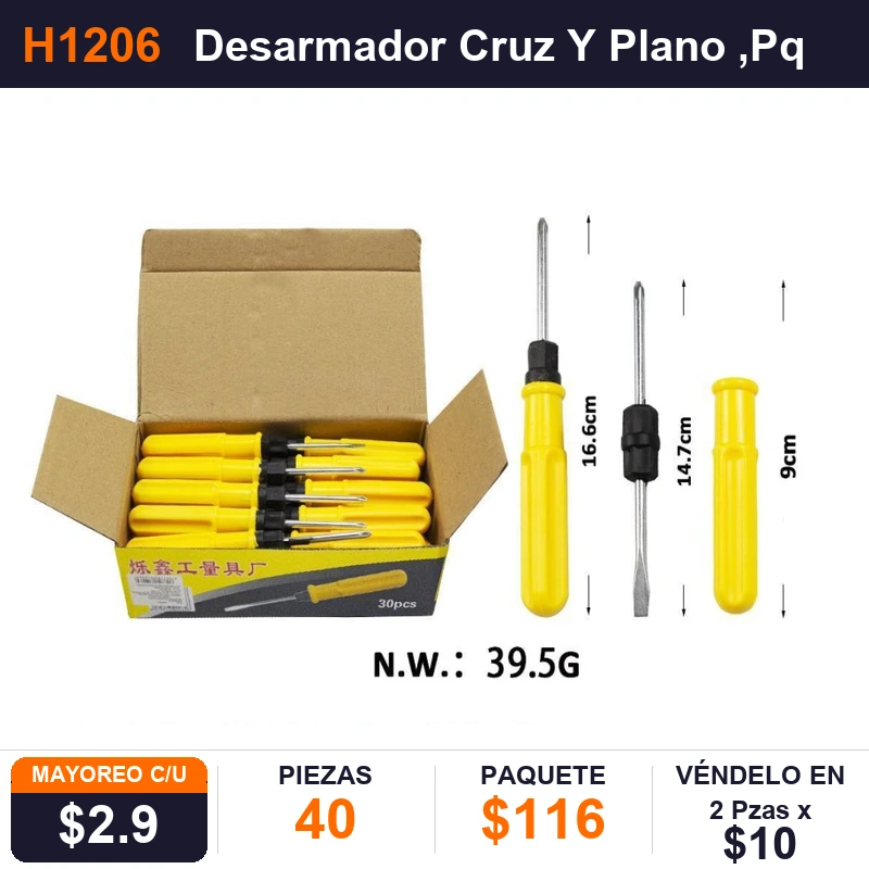 Desarmador Cruz Y Plano - Pack x40