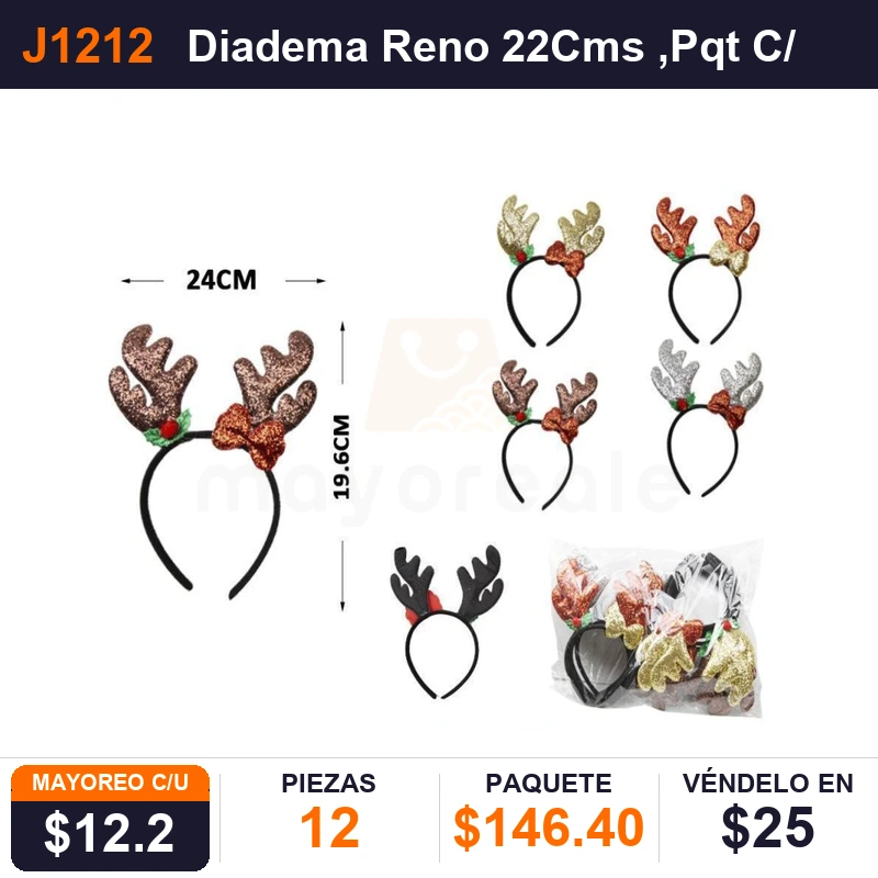 Diadema Reno 22Cms - Pack x12