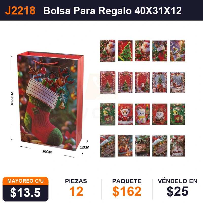 Bolsa Para Regalo 40X31X12 Cms - Pack x12
