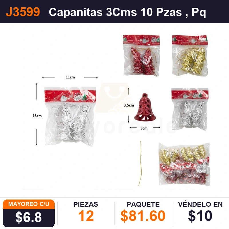 Capanitas 3Cms 10 Pzas - Pack x12