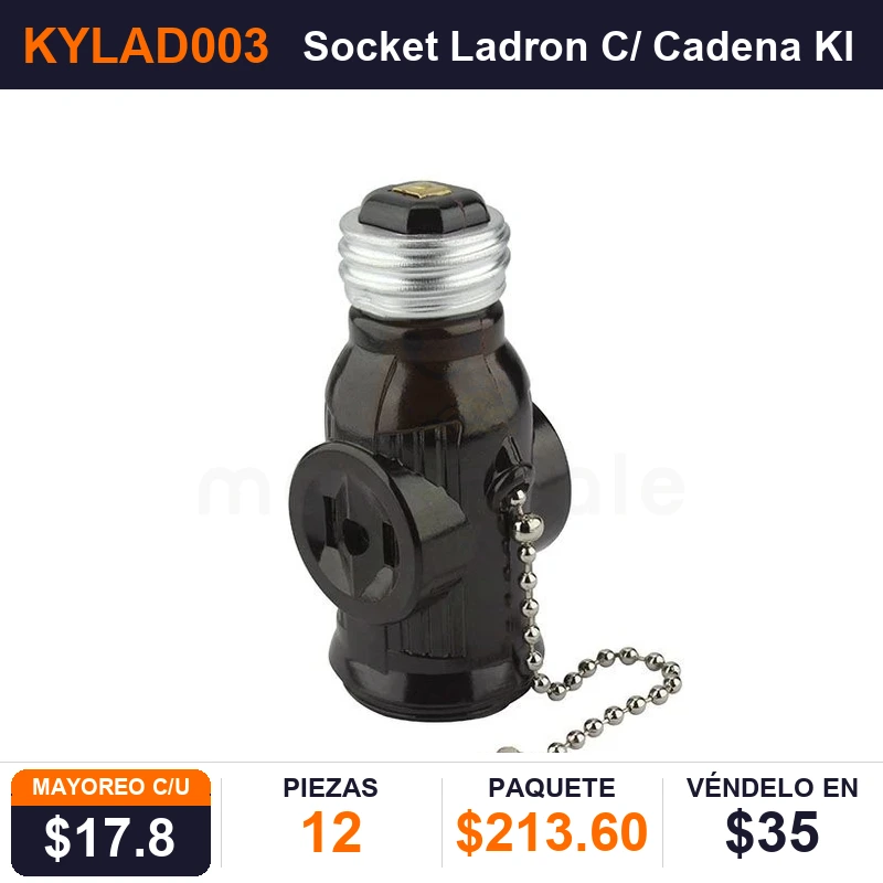 Socket Ladron C/ Cadena - Pack x12