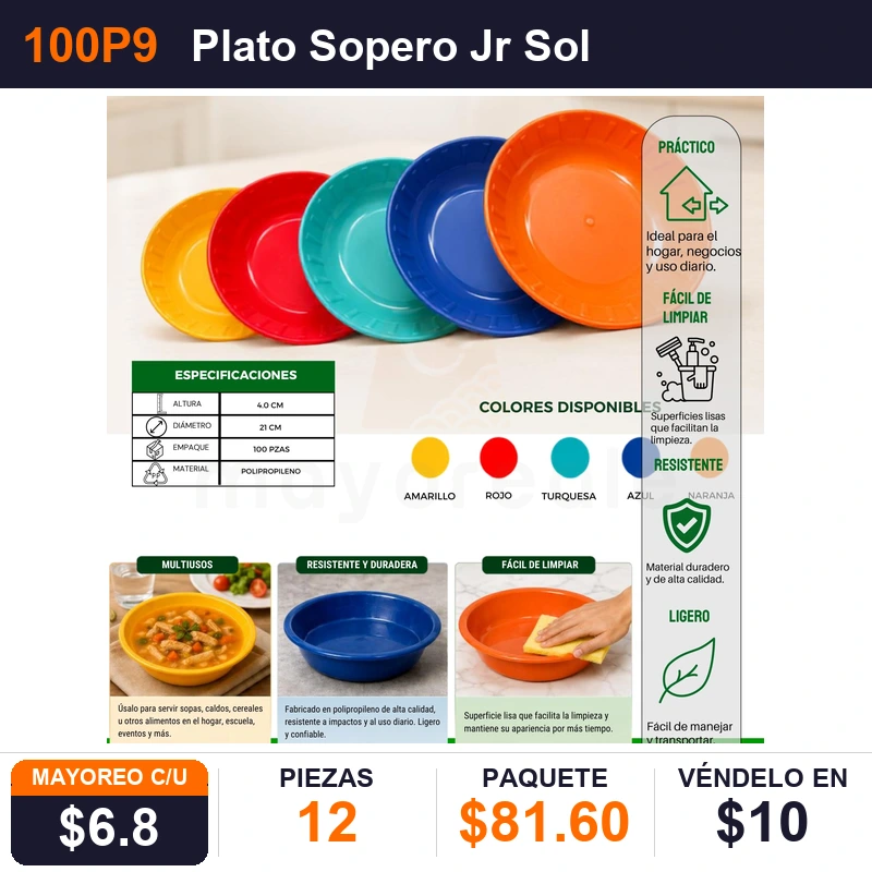 Plato Sopero Jr Solido - Pack x12