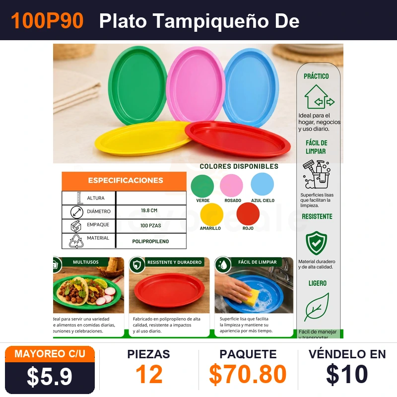 Plato Tampiqueño Delux - Pack x12