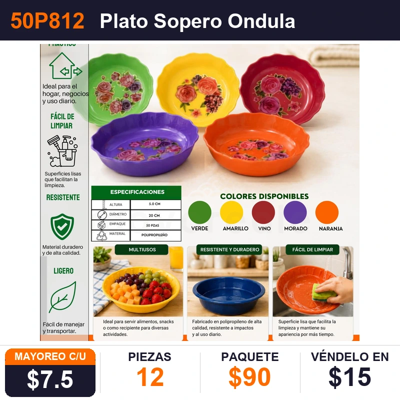 Plato Sopero Ondulado Gm-27 - Pack x12