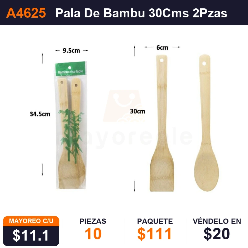 Pala De Bambu 30Cms 2Pzas - Pack x10