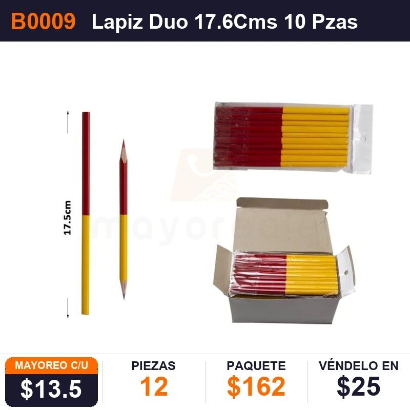 Lapiz Duo 17.6Cms 10 Pzas - Pack x12