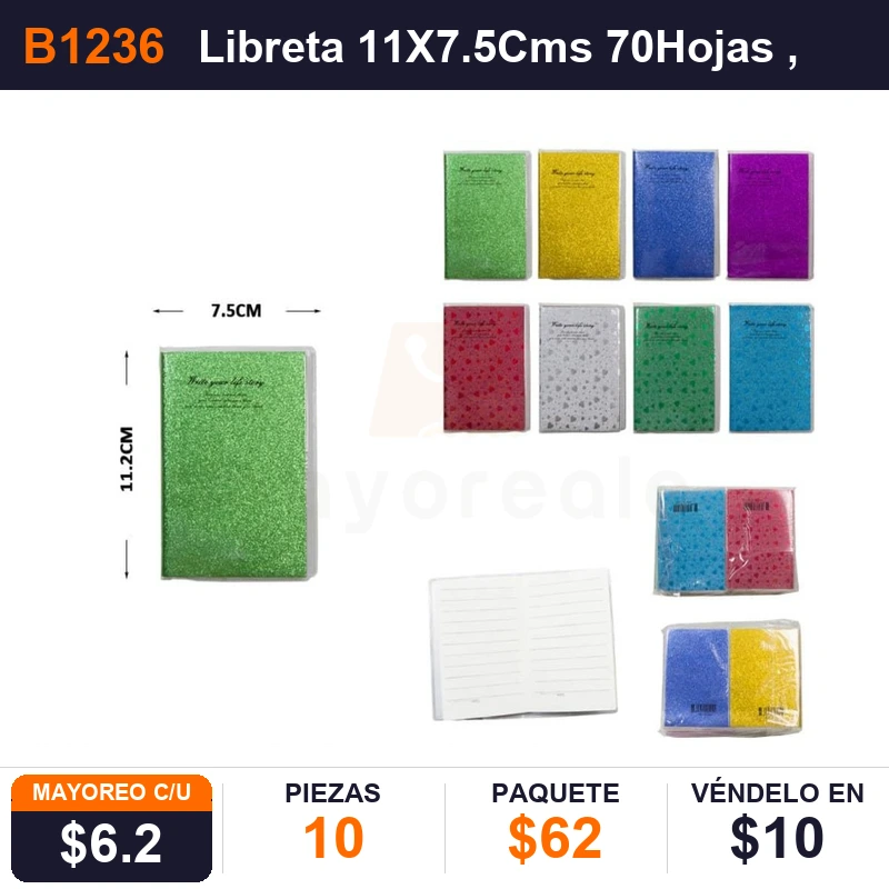 Libreta 11X7.5Cms 70Hojas - Pack x10