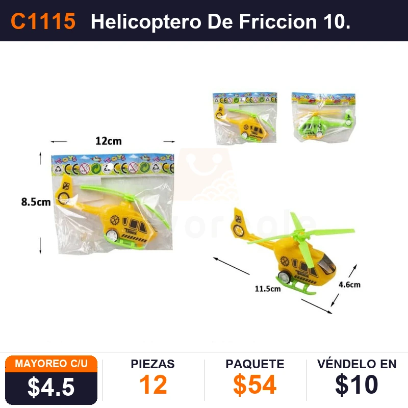 Helicoptero De Friccion 10.5X3X5Cms - Pack x12