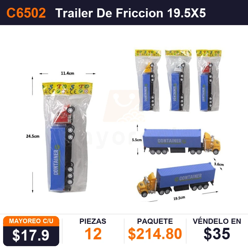Trailer De Friccion 19.5X5.5X3.5 Cms - Pack x12