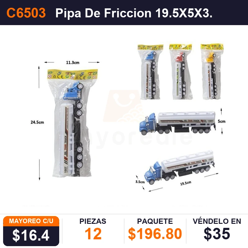 Pipa De Friccion 19.5X5X3.5 Cms - Pack x12