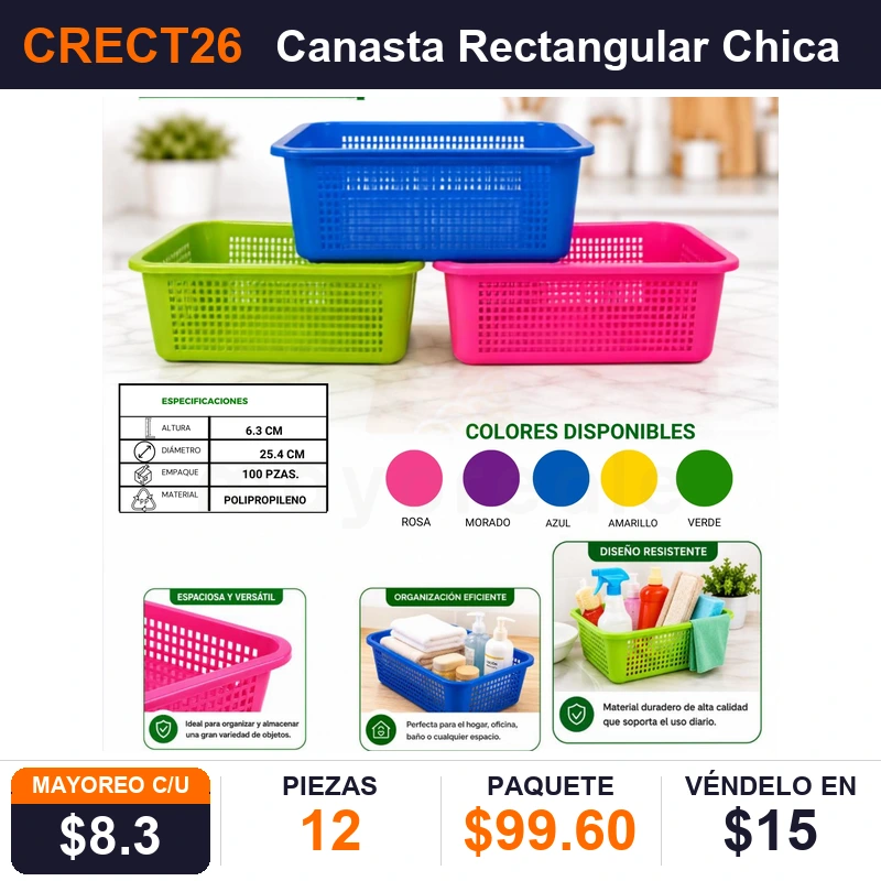 Canasta Rectangular Chica - Pack x12