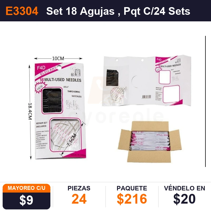 Set 18 Agujas - Pack x24